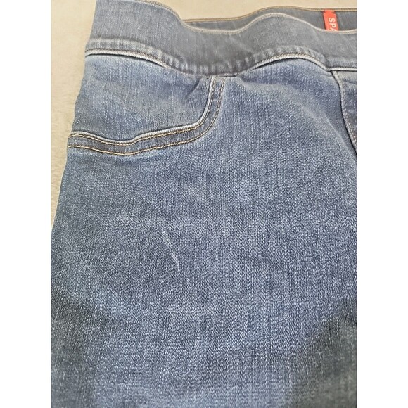 Spanx Jeans Womens Medium 28x27 Skinny High Rise Dark Disttessed Stretch Modern - Picture 6 of 14